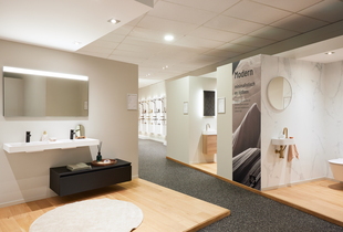 impressie badkamer toonzaal Wilrijk