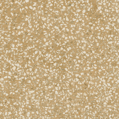Geel-beige terrazzo tegel met natuursteensplinters, geschikt voor retro en eigentijdse interieurprojecten