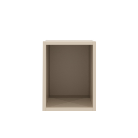 Cube de rangement mural beige pour salle de bains, compartiment ouvert 