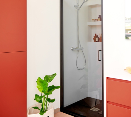 Douchedeur met rookglas