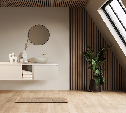 Salle de bains déplacée à l’étage