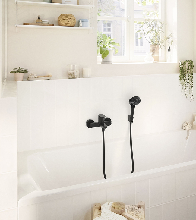 Mitigeur de baignoire Hansgrohe Rebris et pommeau de douche Pulsify