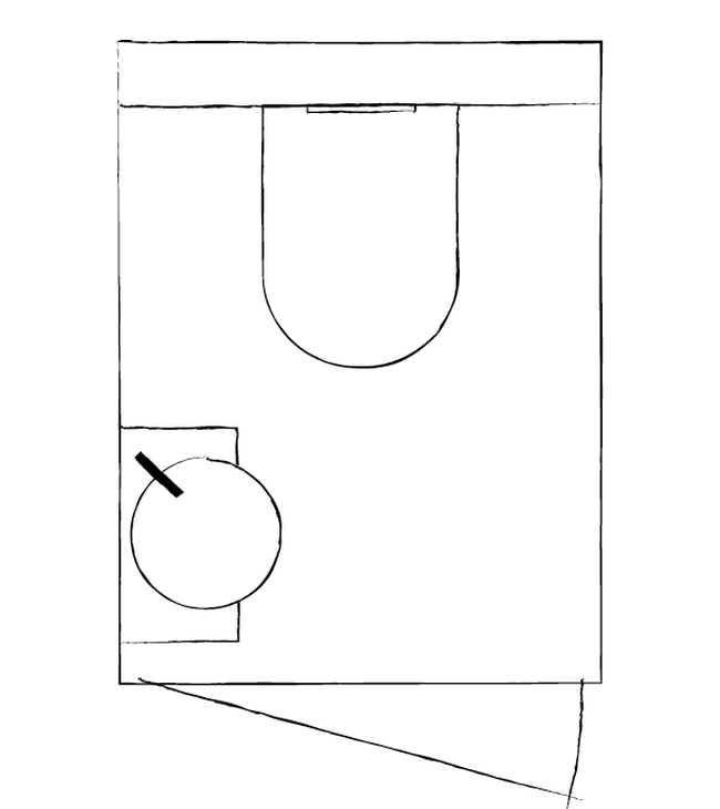 Plan au sol WC 90 × 120 cm