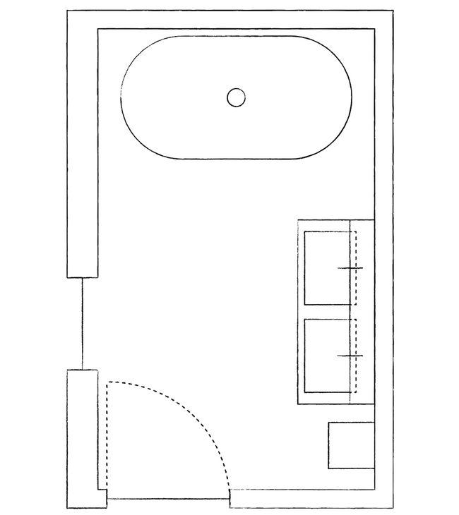 Badkamerplan - 180 x 300 cm