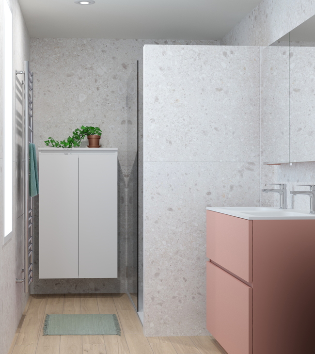 Inspiration créative pour une douche à l’italienne dans une petite salle de bain.