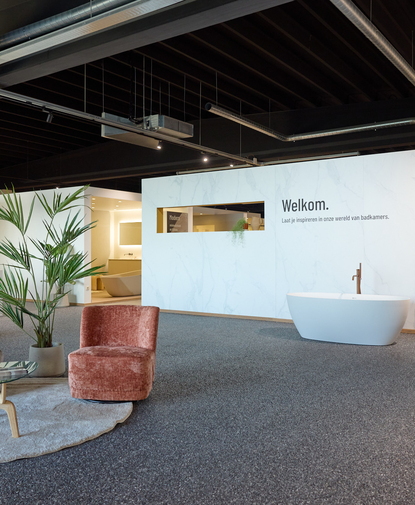 Impressie showroom STG badkamers Turnhout